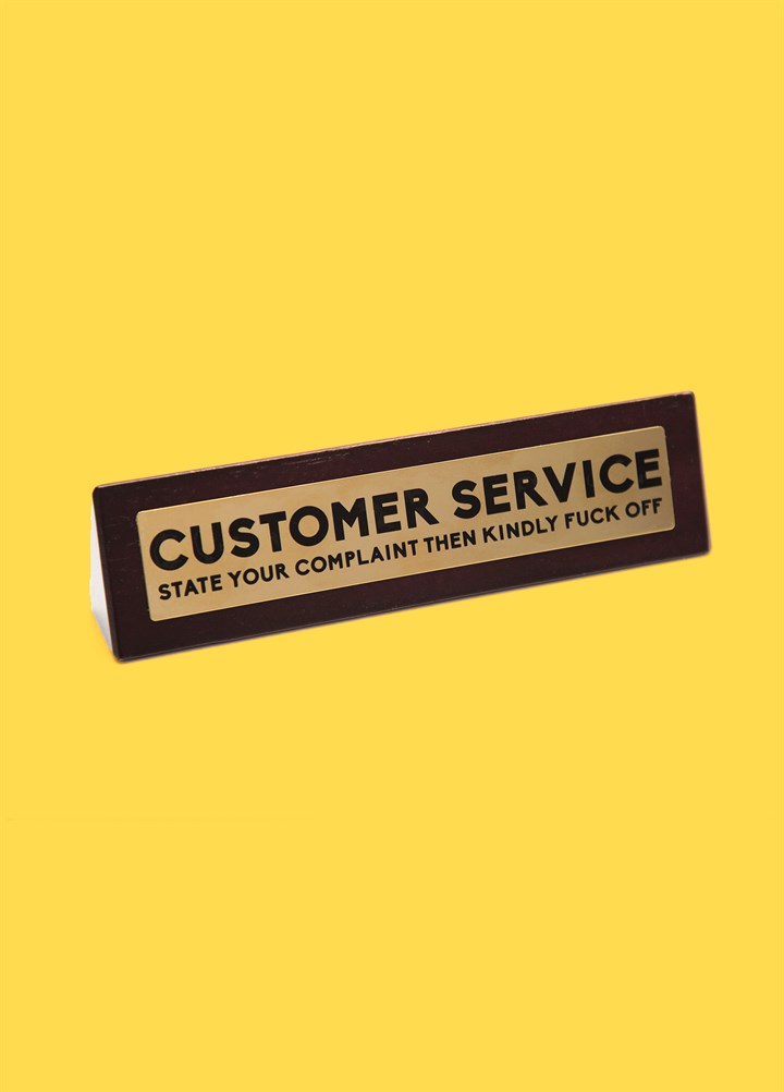 Customer Service Desk Sign